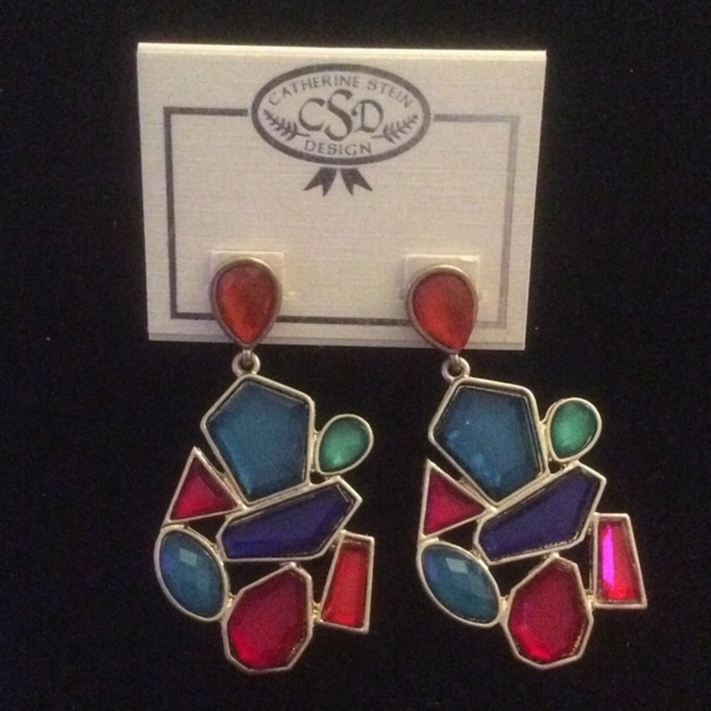 Catherine Stein Crystal Goldtone Post Earring